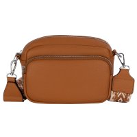 Bauchtasche  Umhängetasche Crossbody-Bag Hüfttasche Kunstleder Italy-Design BROWN