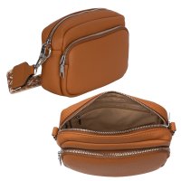 Bauchtasche  Umhängetasche Crossbody-Bag Hüfttasche Kunstleder Italy-Design BROWN