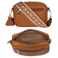 Bauchtasche  Umhängetasche Crossbody-Bag Hüfttasche Kunstleder Italy-Design BROWN