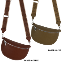 Bauchtasche XL Umhängetasche Crossbody-Bag Hüfttasche Kunstleder Italy-Design