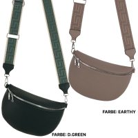 Bauchtasche XL Umhängetasche Crossbody-Bag Hüfttasche Kunstleder Italy-Design