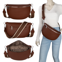 Bauchtasche XL Umhängetasche Crossbody-Bag Hüfttasche Kunstleder Italy-Design