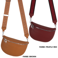 Bauchtasche XL Umhängetasche Crossbody-Bag Hüfttasche Kunstleder Italy-Design