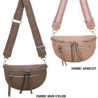 Bauchtasche Umhängetasche Crossbody-Bag Hüfttasche Kunstleder Italy-Design