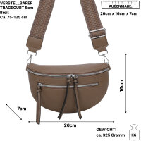 Bauchtasche Umhängetasche Crossbody-Bag Hüfttasche Kunstleder Italy-Design