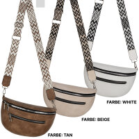 Bauchtasche Umhängetasche Crossbody-Bag Hüfttasche Kunstleder Italy-Design