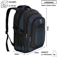 Rucksack Damen Herren Sport Schulrucksack Freizeit Reise Wandern Arbeit Backpack