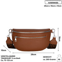 Bauchtasche Umhängetasche Crossbody-Bag Hüfttasche Kunstleder Italy-Design