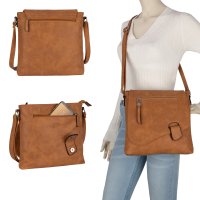 EAAKIE Damentasche Umhängetasche Handtasche Schultertasche BROWN