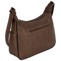 Damen Tasche Schultertasche Umhängetasche Crossover Bag Leder Optik Handtasche BRAUN-TAN