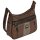 Damen Tasche Schultertasche Umhängetasche Crossover Bag Leder Optik Handtasche BRAUN-TAN