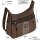 Damen Tasche Schultertasche Umhängetasche Crossover Bag Leder Optik Handtasche BRAUN-TAN