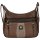 Damen Tasche Schultertasche Umhängetasche Crossover Bag Leder Optik Handtasche BRAUN-TAN