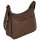 Damen Tasche Schultertasche Umhängetasche Crossover Bag Leder Optik Handtasche BRAUN-TAN