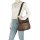 Damen Tasche Schultertasche Umhängetasche Crossover Bag Leder Optik Handtasche BRAUN-TAN