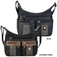 Damen Tasche Schultertasche Umhängetasche Crossover Bag Leder Optik Handtasche