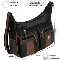Damen Tasche Schultertasche Umhängetasche Crossover Bag Leder Optik Handtasche