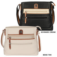 Damen Tasche Schultertasche Umhängetasche Crossover Bag Leder Optik Handtasche