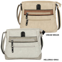 Damen Tasche Schultertasche Umhängetasche Crossover Bag Leder Optik Handtasche