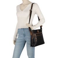 Damen Tasche Schultertasche Umhängetasche Crossover Bag Leder Optik Handtasche