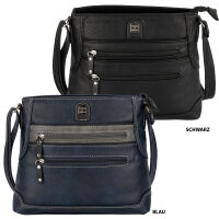 Damen Tasche Schultertasche Umhängetasche Crossover Bag Leder Optik Handtasche