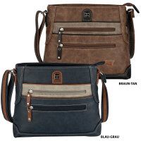 Damen Tasche Schultertasche Umhängetasche Crossover Bag Leder Optik Handtasche