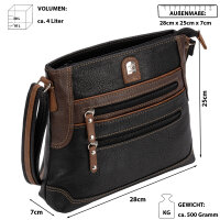 Damen Tasche Schultertasche Umhängetasche Crossover Bag Leder Optik Handtasche
