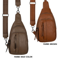 Brusttasche Umhängetasche Schultertasche Cross Body Bag Kunstleder Italy-Design