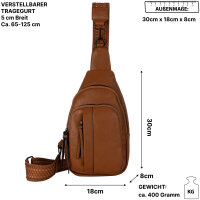 Brusttasche Umhängetasche Schultertasche Cross Body Bag Kunstleder Italy-Design