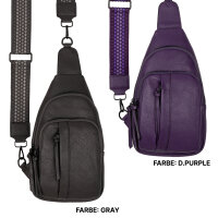 Brusttasche Umhängetasche Schultertasche Cross Body Bag Kunstleder Italy-Design
