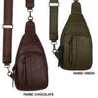 Brusttasche Umhängetasche Schultertasche Cross Body Bag Kunstleder Italy-Design