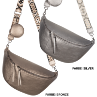 Bauchtasche XXL Umhängetasche Crossbody-Bag Hüfttasche Kunstleder Italy-Design