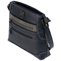 Damen Tasche Schultertasche Umhängetasche Crossover Bag Leder Optik Handtasche BLAU