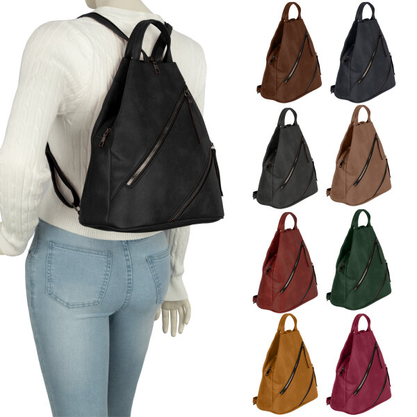 Damen Cityrucksack Damenrucksack Stadt Bodybag Rucksack Backpack Kunstleder