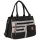 Damen Tasche Schultertasche Umhängetasche Crossover Bag Leder Optik Handtasche BLACK-GREY