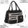 Damen Tasche Schultertasche Umhängetasche Crossover Bag Leder Optik Handtasche BLACK-GREY