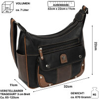 Damen Tasche Schultertasche Umhängetasche Crossover Bag Leder Optik Handtasche