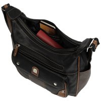 Damen Tasche Schultertasche Umhängetasche Crossover Bag Leder Optik Handtasche