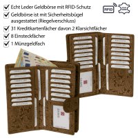 RFID Damen Geldbörse Portemonnaie Geldbeutel Damenbörse Wildleder Echt Leder XXL