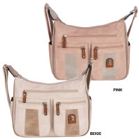 Damen Tasche Schultertasche Umhängetasche Crossover Bag Leder Optik Handtasche