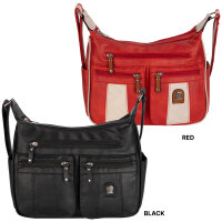 Damen Tasche Schultertasche Umhängetasche Crossover Bag Leder Optik Handtasche