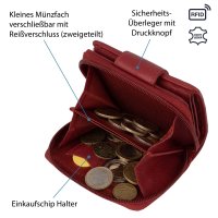 Kleine RFID Damen Geldbörse Kompakt Portemonnaie Mini Damenbörse Echt Leder
