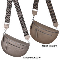 Bauchtasche Umhängetasche Crossbody-Bag Hüfttasche Kunstleder Italy-Design