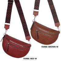 Bauchtasche Umhängetasche Crossbody-Bag Hüfttasche Kunstleder Italy-Design
