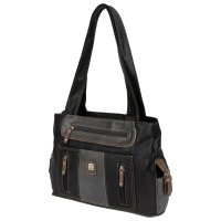 Damen Tasche Schultertasche Shopper Henkeltasche Handtasche Leder Optik