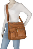 Jennifer Jones Damentasche Umhängetasche Handtasche Schultertasche COGNAC