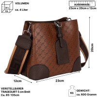 Damen Tasche Schultertasche Shopper Henkeltasche Handtasche Leder Optik