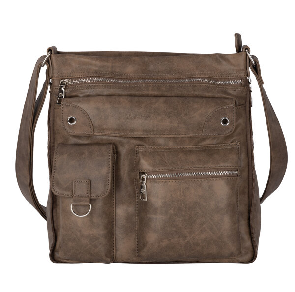 Jennifer Jones Damentasche Umhängetasche Handtasche Schultertasche BRAUN