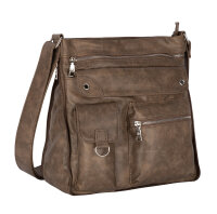 Jennifer Jones Damentasche Umhängetasche Handtasche Schultertasche BRAUN