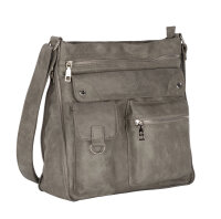 Jennifer Jones Damentasche Umhängetasche Handtasche Schultertasche GRAU